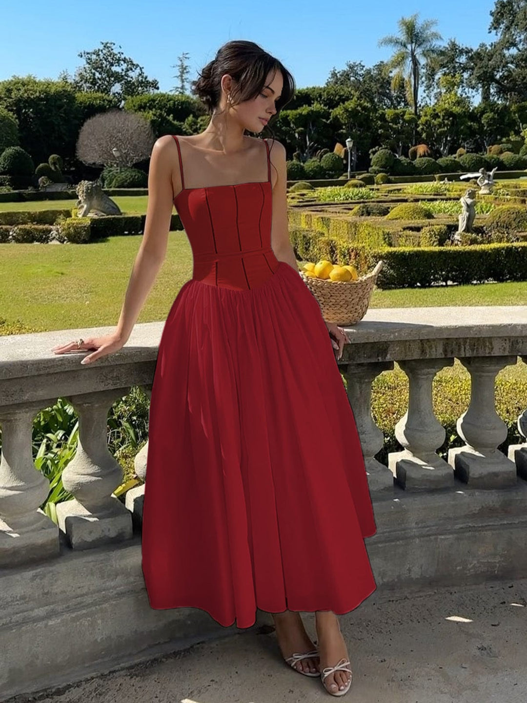 Nova Women’s Elegant Corset Midi Dress For Wedding Guests