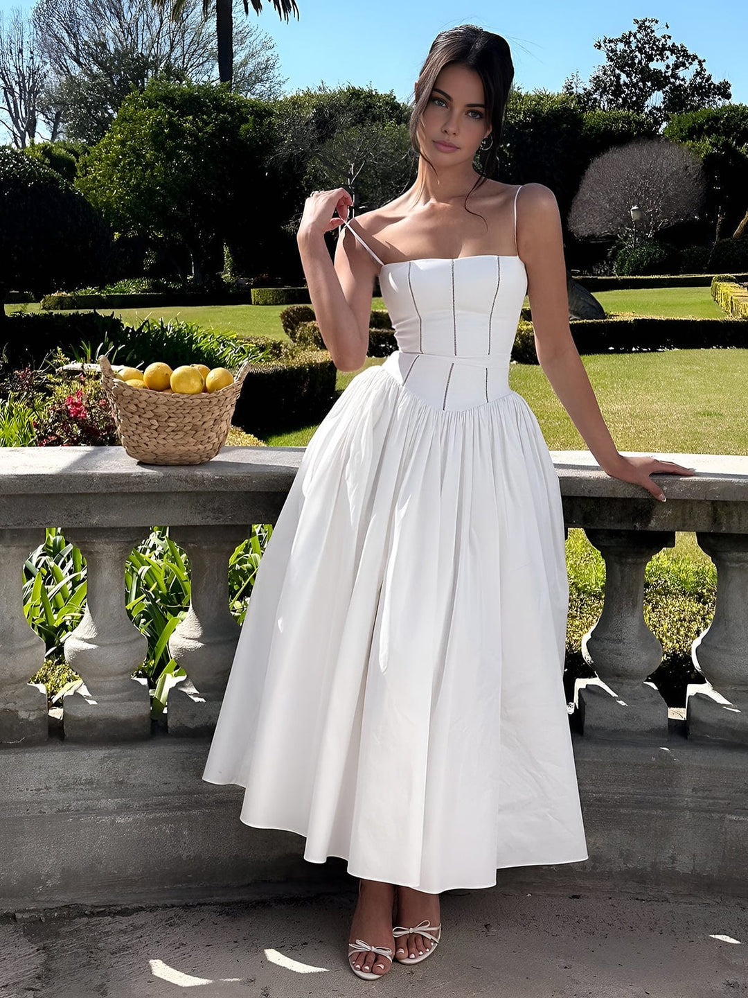 Nova Women’s Elegant Corset Midi Dress For Wedding Guests