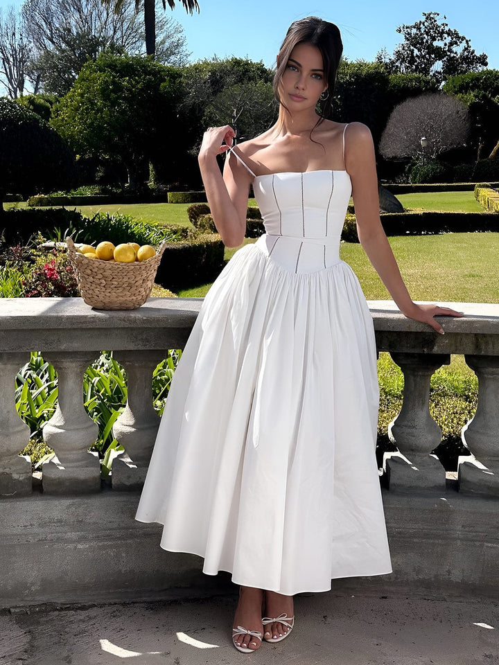 Nova Women’s Elegant Corset Midi Dress For Wedding Guests