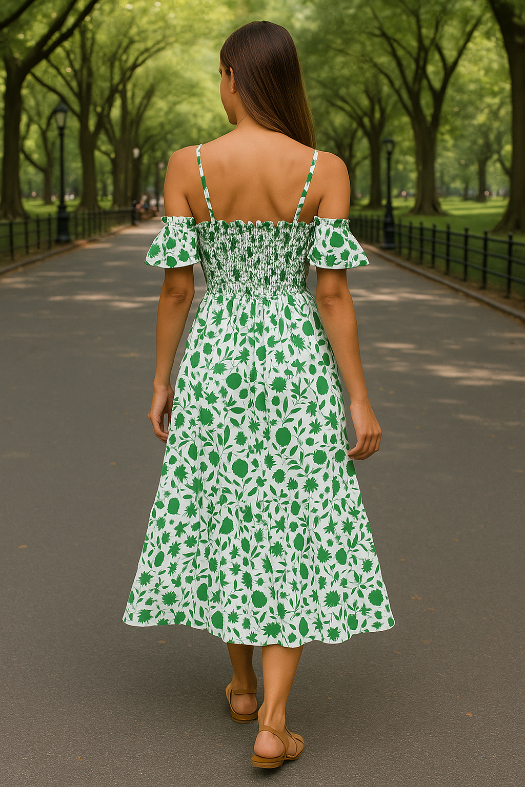 Green Floral Midi Dress By Nova Lane Collection Edition