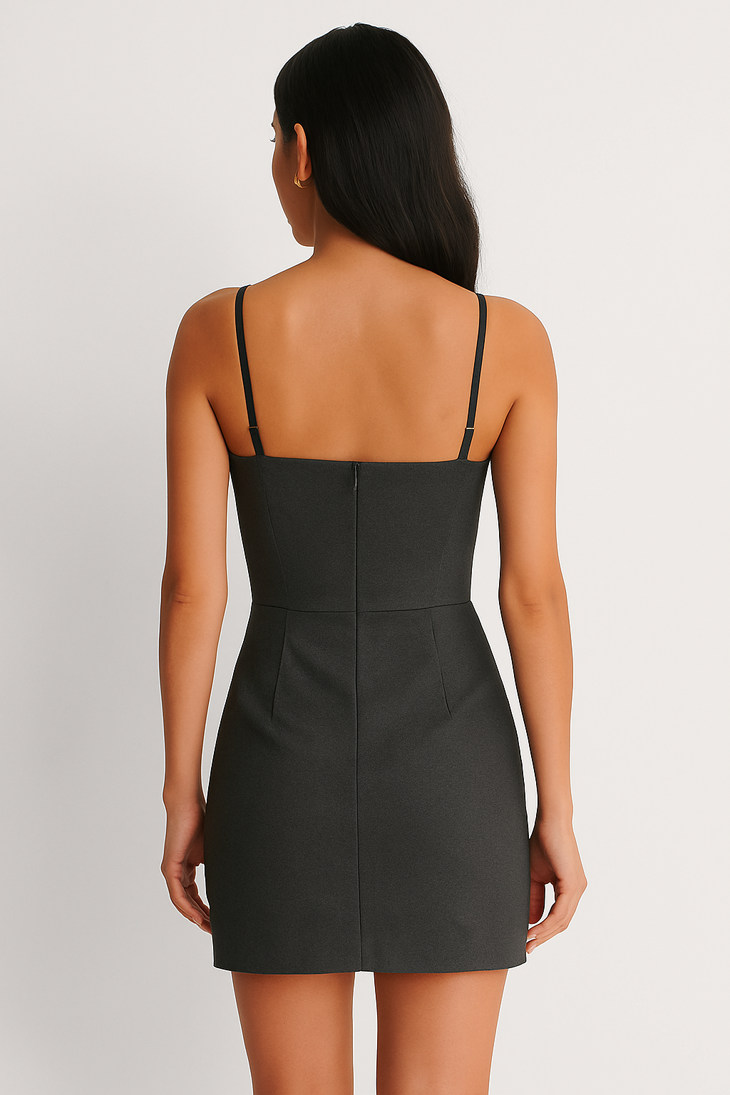 Elegant Gray Bodycon Mini Dress Nightclub Sophistication