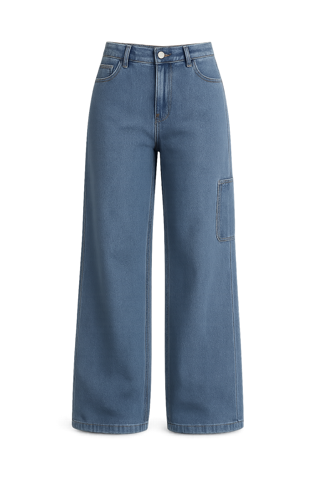 Women's Cargo Jeans With High-Waisted Wide-Leg For Comfort