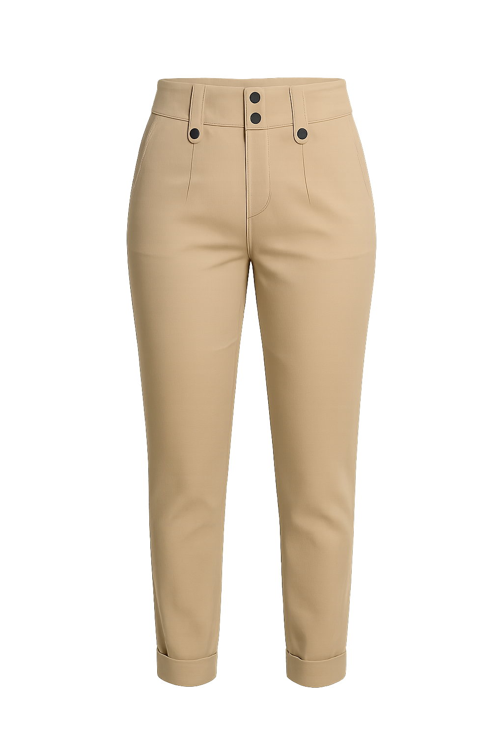 Women's High Waist Paneled Cargo Capris With Pockets Zip Fly