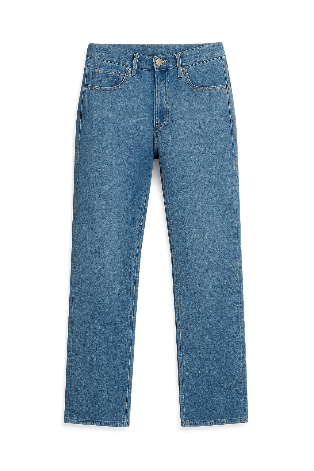 Women's Mid Rise Slim Straight Jeans With Slanted Pockets