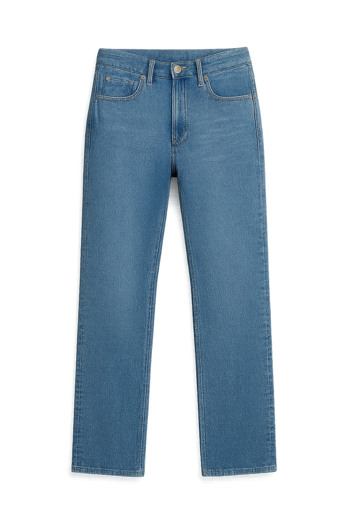 Women's Mid Rise Slim Straight Jeans With Slanted Pockets