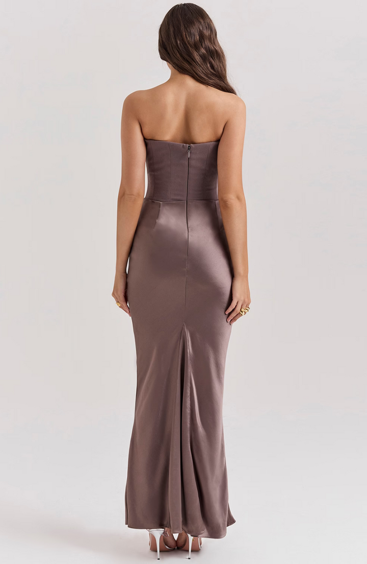 Novae Strapless Corset Bodycon Maxi Dress For Women