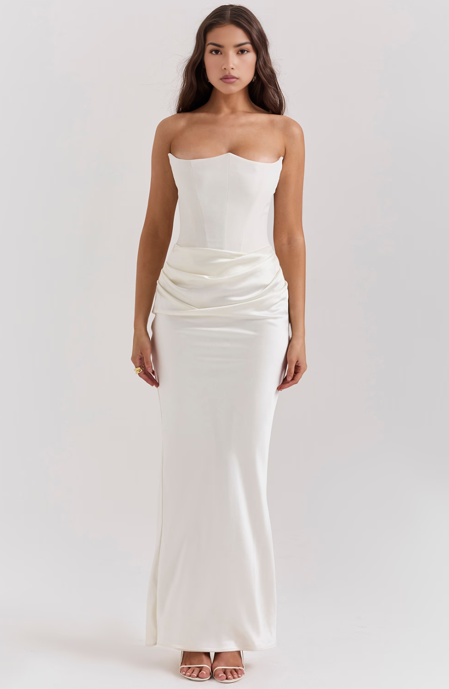 Novae Strapless Corset Bodycon Maxi Dress For Women