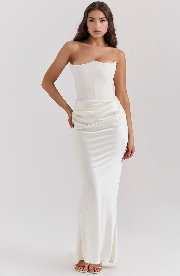 Novae Strapless Corset Bodycon Maxi Dress For Women
