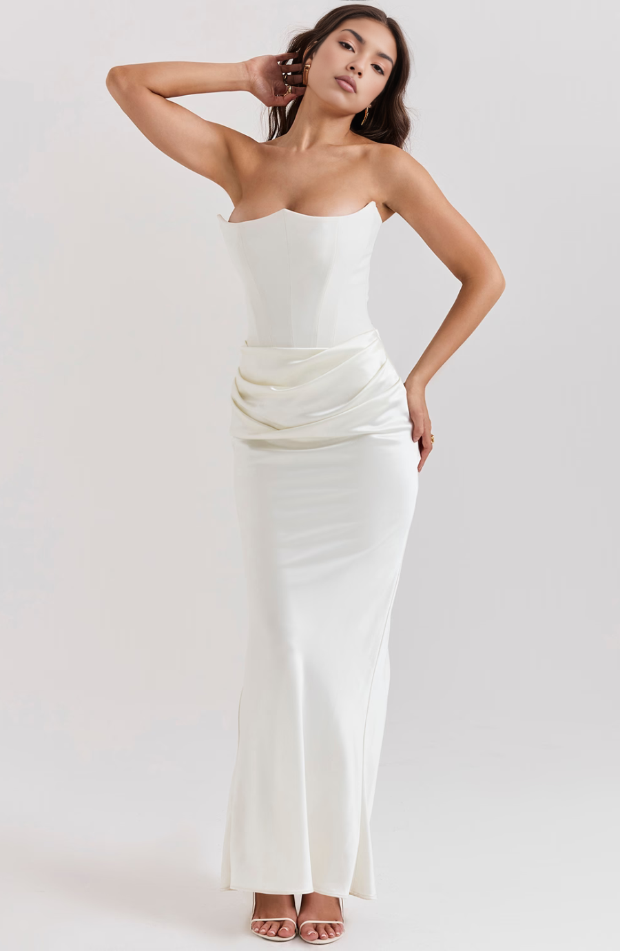 Novae Strapless Corset Bodycon Maxi Dress For Women