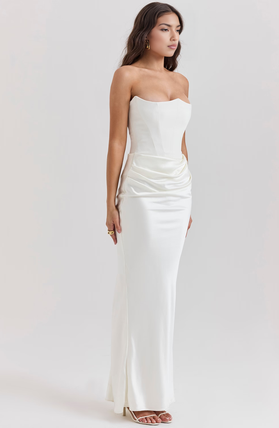 Novae Strapless Corset Bodycon Maxi Dress For Women