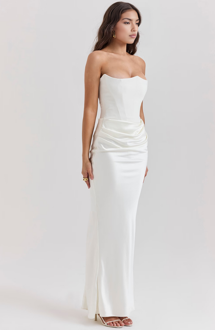 Novae Strapless Corset Bodycon Maxi Dress For Women