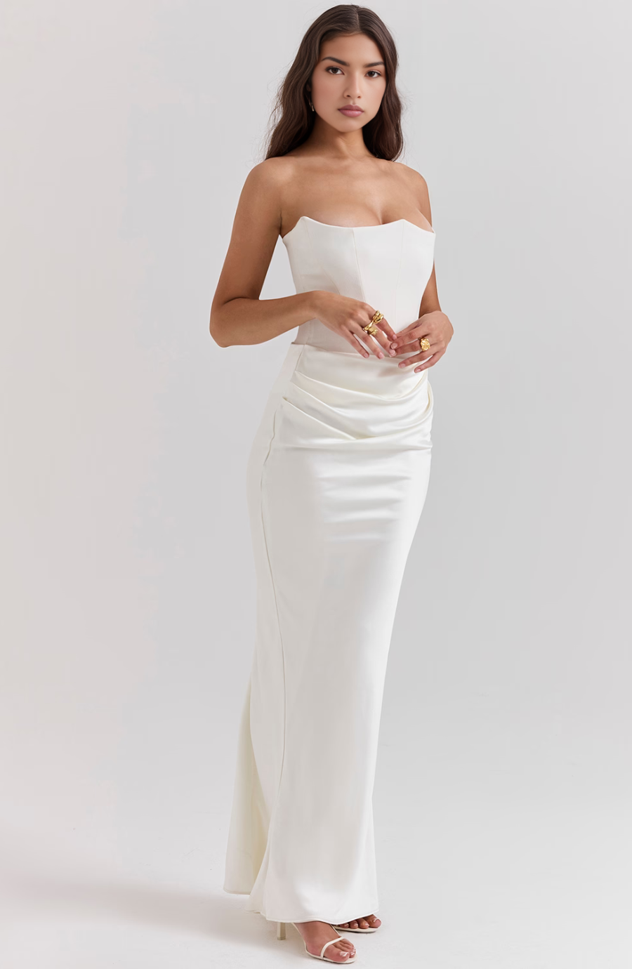 Novae Strapless Corset Bodycon Maxi Dress For Women