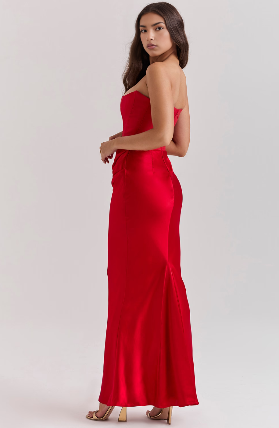 Novae Strapless Corset Bodycon Maxi Dress For Women