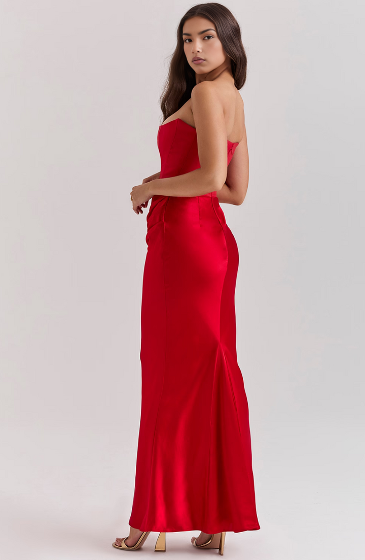 Novae Strapless Corset Bodycon Maxi Dress For Women