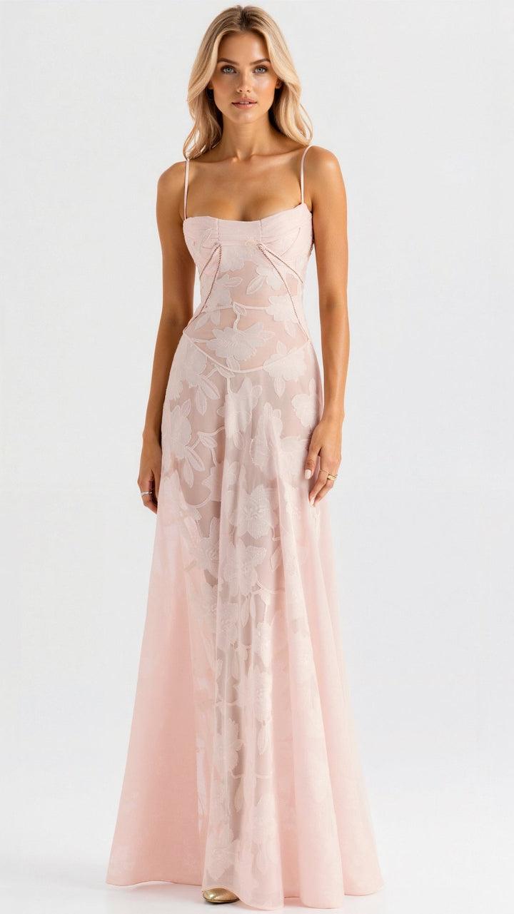 Amara Women’s Wedding Guest Dress Bustier Maxi Dress