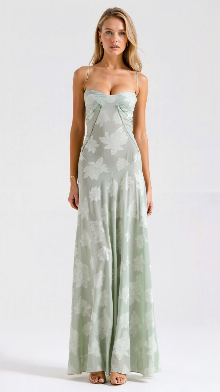 Amara Women’s Wedding Guest Dress Bustier Maxi Dress