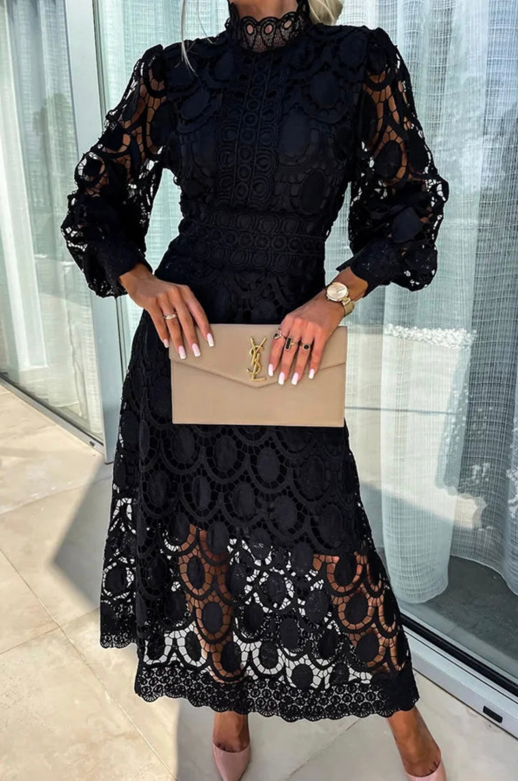 Aria Signature Elegant Lace Dress For Women With Classic Sophistication And Grace