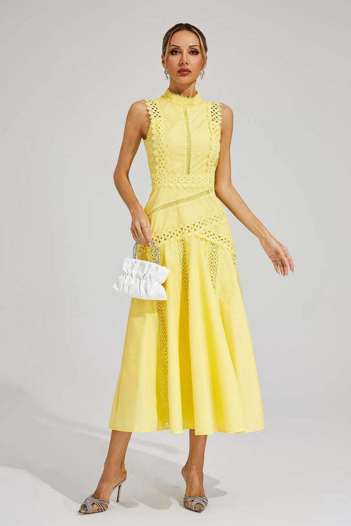 Elara Elegant Sleeveless Lace Dress For Evening Events