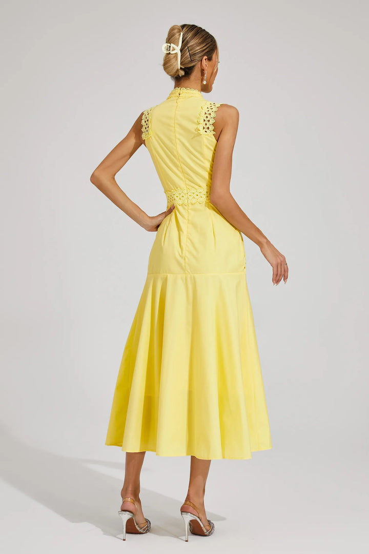 Elara Elegant Sleeveless Lace Dress For Evening Events