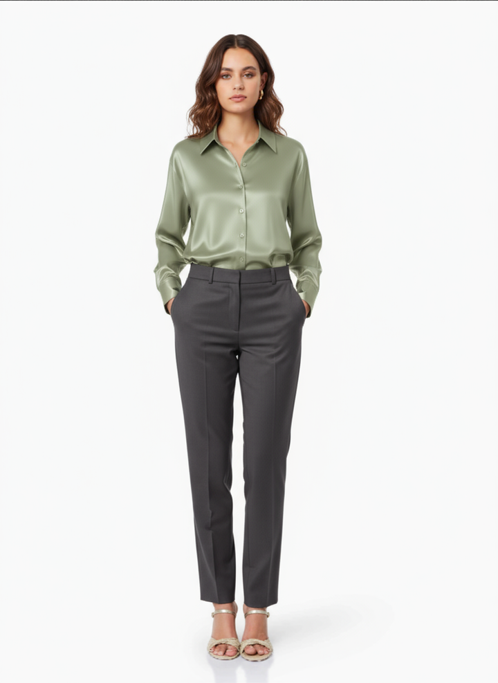 Luxurious Silk Long Sleeve Blouse For Women By Asteria