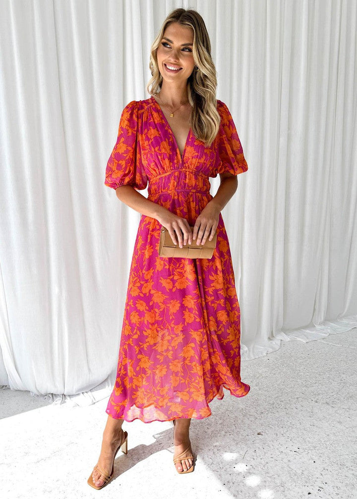 Elara Floral Midi Dress For Everyday Style All Season