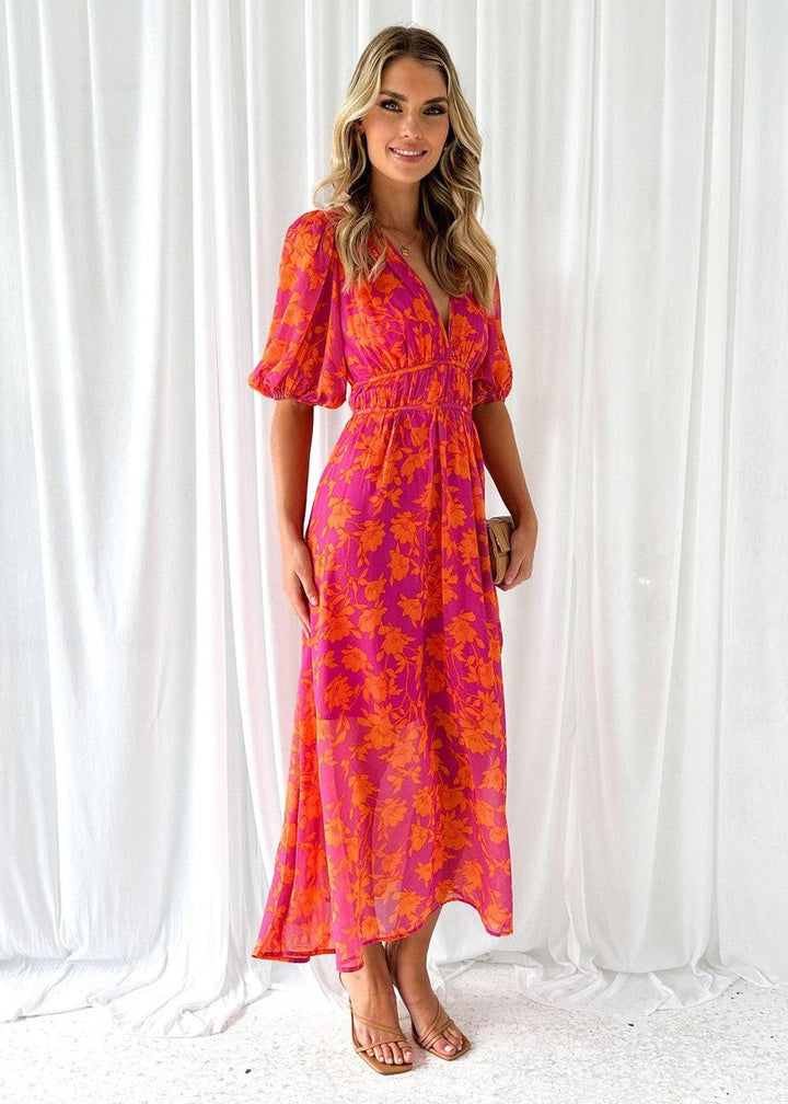 Elara Floral Midi Dress For Everyday Style All Season