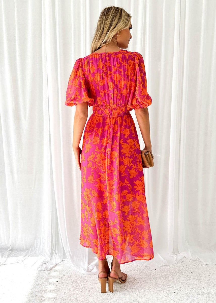 Elara Floral Midi Dress For Everyday Style All Season