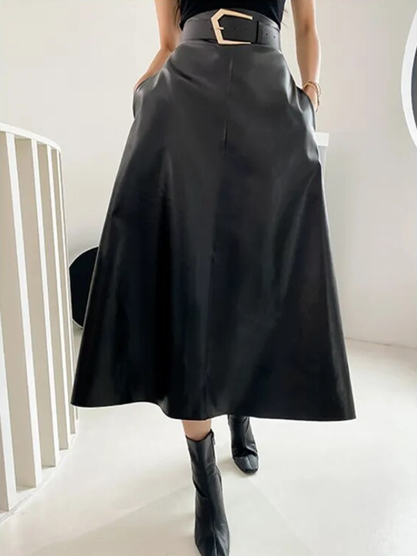Nora Long Skirt With Sleek Edge High Waist Silhouette