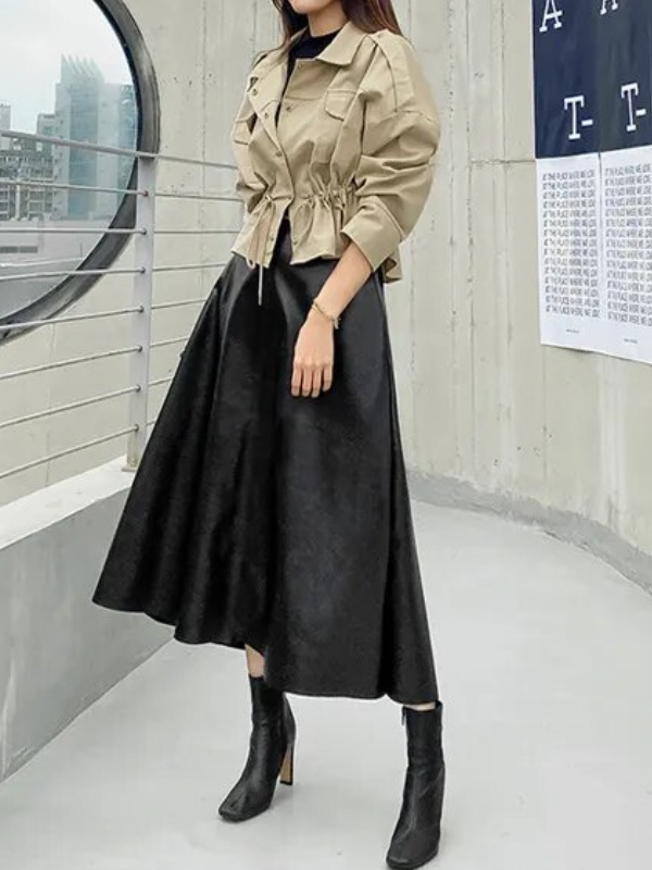 Nora Long Skirt With Sleek Edge High Waist Silhouette