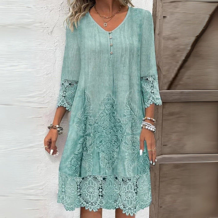 Luna Belle Embroidered Midi Dress For Garden Parties