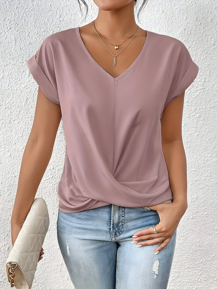 Astra Twist Front V-Neck Top Style Line Collection