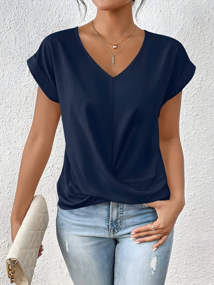 Astra Twist Front V-Neck Top Style Line Collection