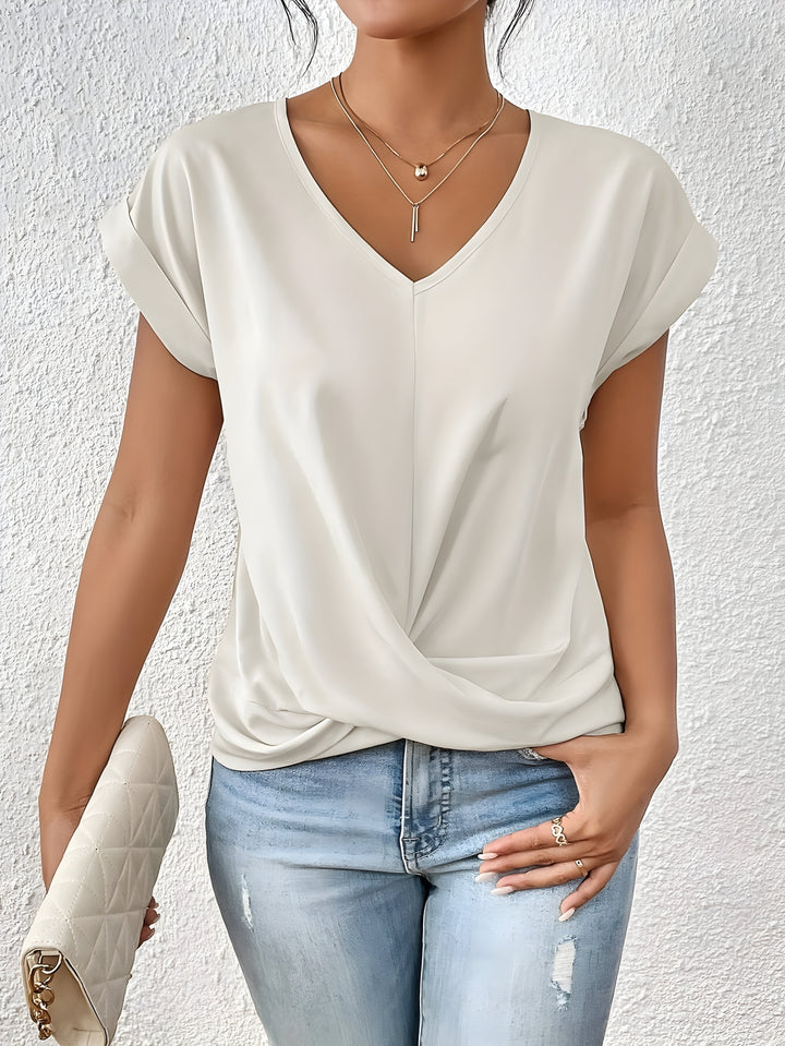 Astra Twist Front V-Neck Top Style Line Collection