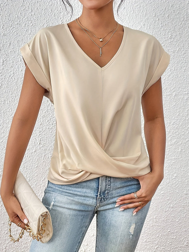Astra Twist Front V-Neck Top Style Line Collection