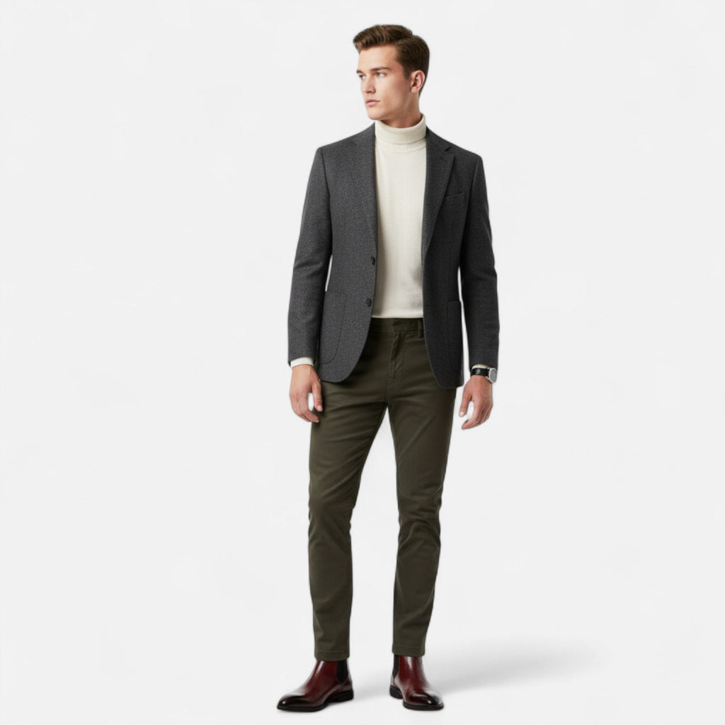 Mason Chelsea Boots Men – Polished PU Leather Red Sole