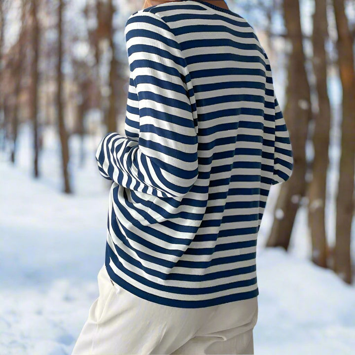 Luma Women Spring Long Sleeve Striped Tee For Everyday Wear