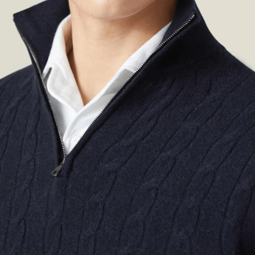 Marc – Long Sleeve Knit Pullover with Zip 2