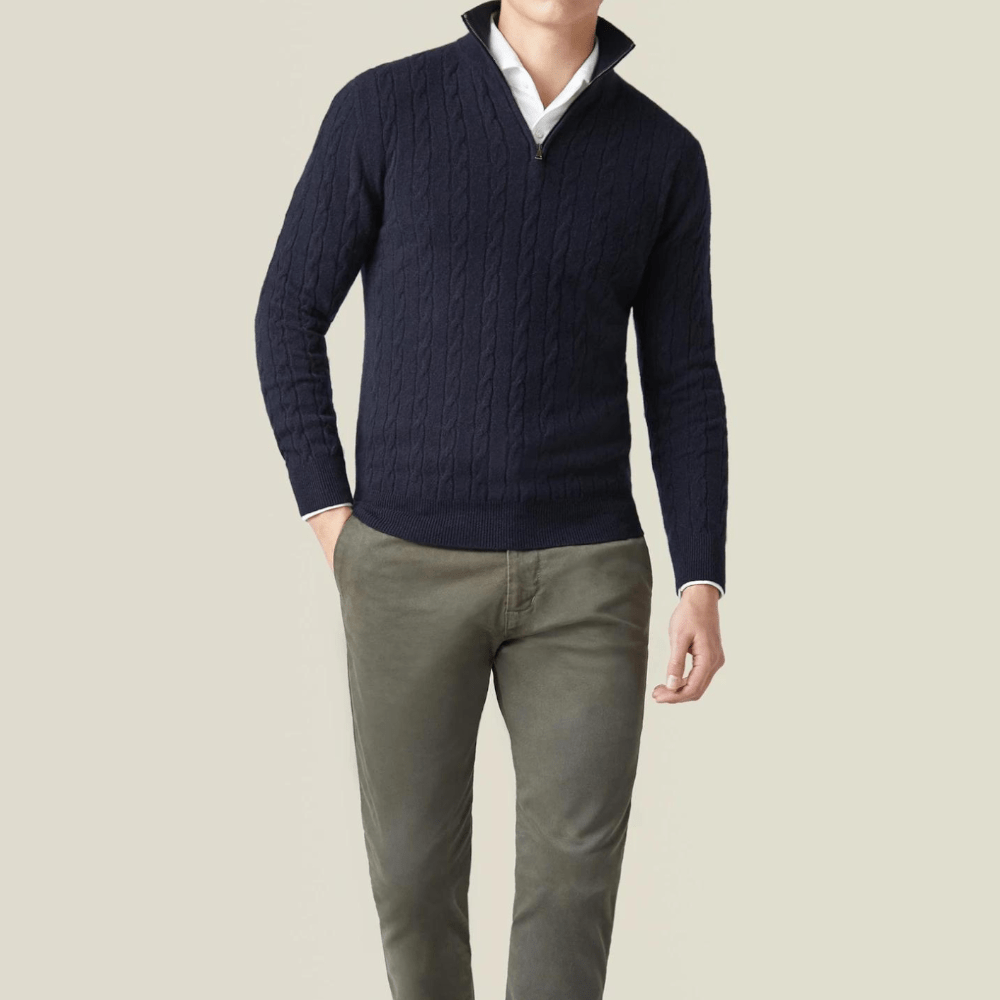 Marc – Long Sleeve Knit Pullover with Zip 3