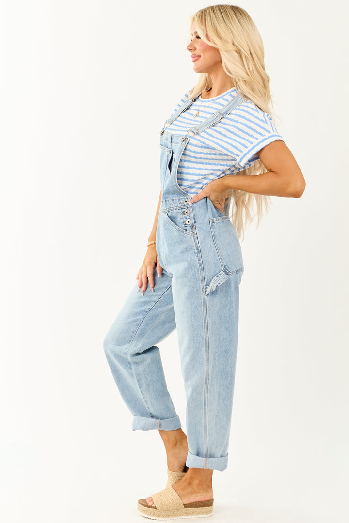 Nova Lightwash Denim Utility Overalls For Women Straight Leg