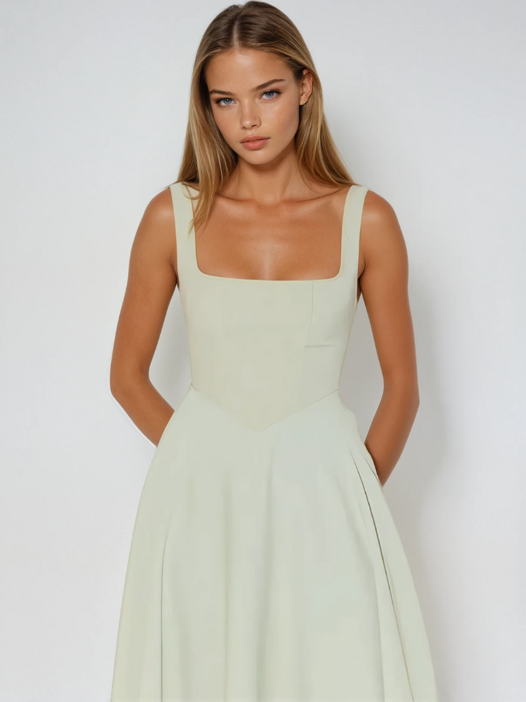 Luna Elegant Midi Dress For Timeless Sophistication