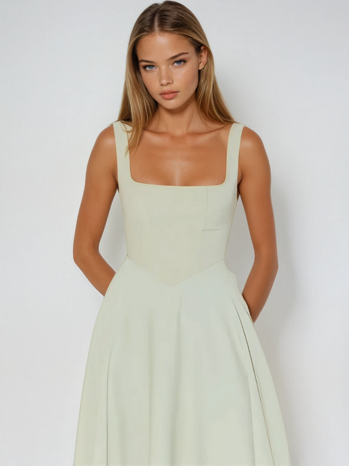 Luna Elegant Midi Dress For Timeless Sophistication
