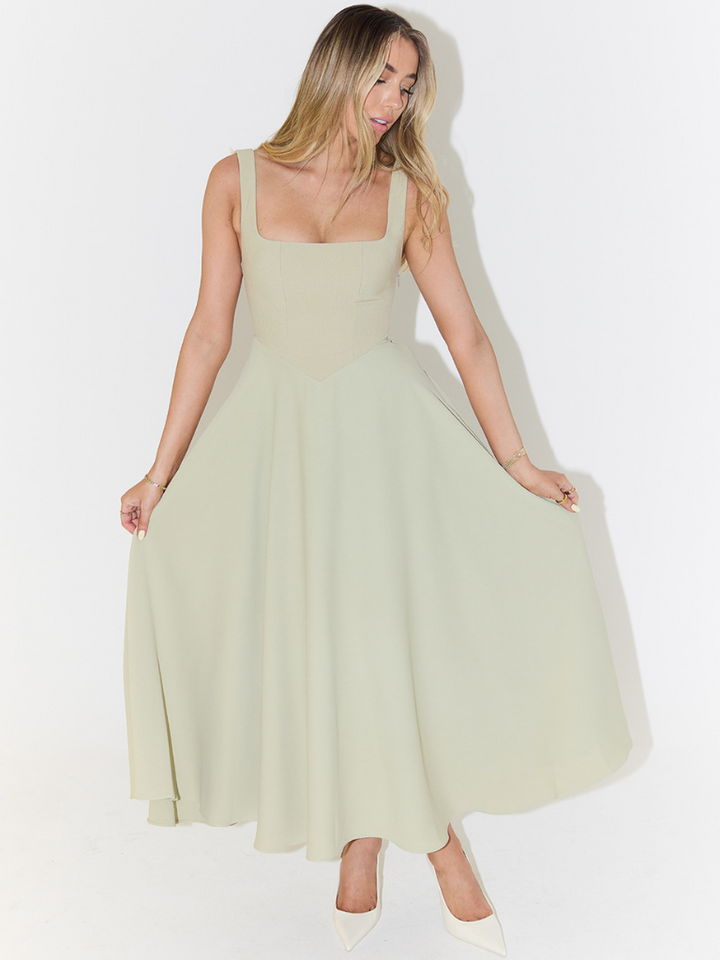 Luna Elegant Midi Dress For Timeless Sophistication
