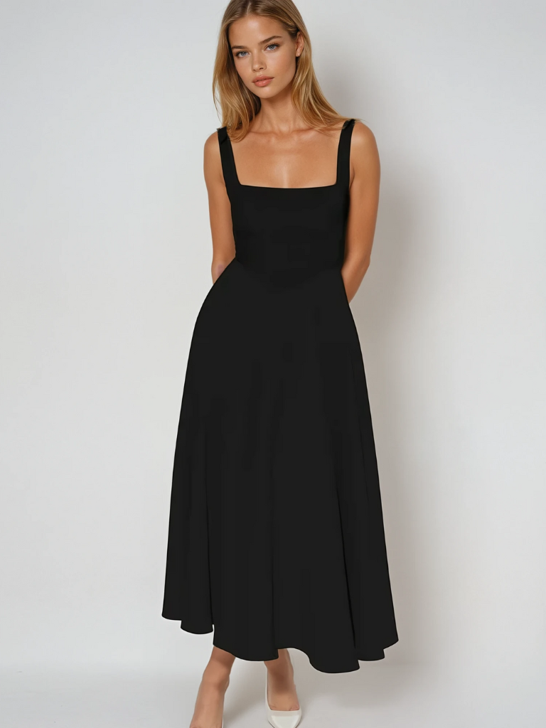 Luna Elegant Midi Dress For Timeless Sophistication