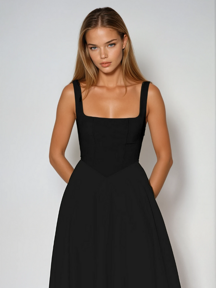 Luna Elegant Midi Dress For Timeless Sophistication