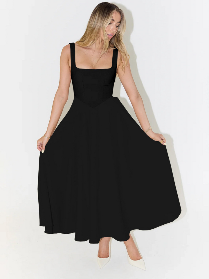 Luna Elegant Midi Dress For Timeless Sophistication