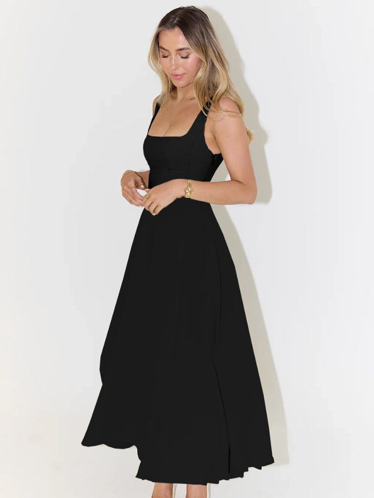 Luna Elegant Midi Dress For Timeless Sophistication
