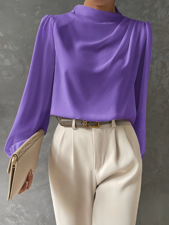Aster Women Elegant Relaxed Fit Long Sleeve Blouse