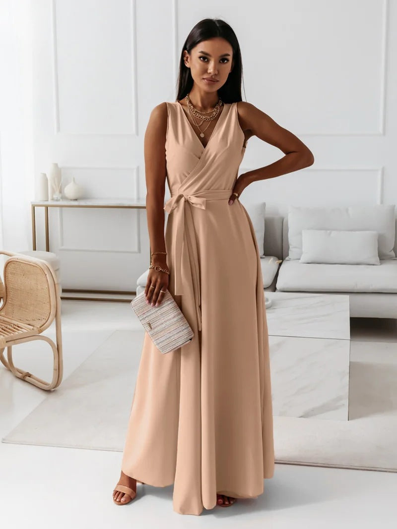 Nova Women Elegant Wrap Maxi Dress For Wedding Guests