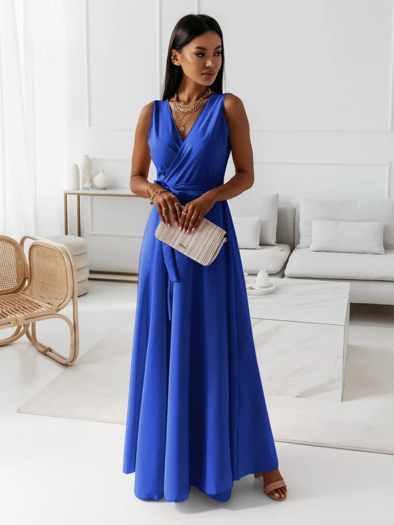 Nova Women Elegant Wrap Maxi Dress For Wedding Guests