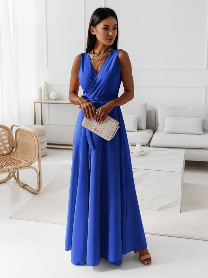Nova Women Elegant Wrap Maxi Dress For Wedding Guests